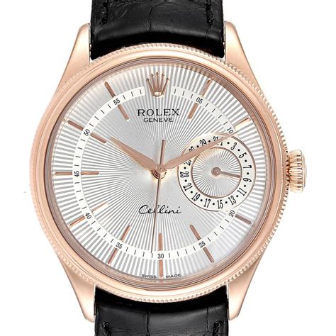 Rolex Cellini Date 39mm Everose Silver Dial 2015 Full Sticker.